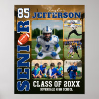 Football Team Senior Night Sports Photo Collage