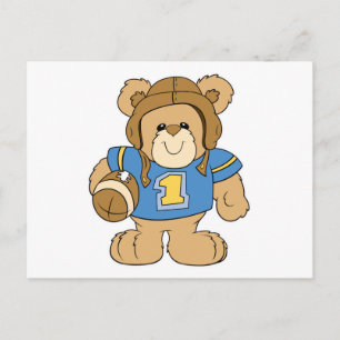 Football Teddy Bear Design Postcard