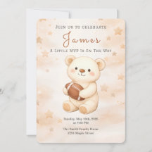 Football Teddy Bear Little MVP Baby Shower