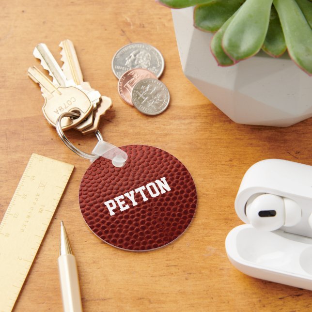 Football Texture Personalised Keychain (Desk)
