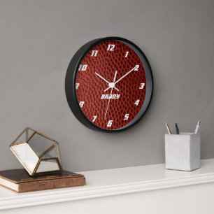 Football Texture Personalised Wall Clock
