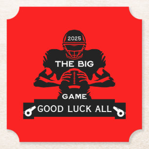 Football The Big Game TV Watch Party Paper Coaster