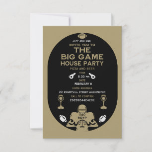 Football The Big Game TV Watch Party RSVP Card