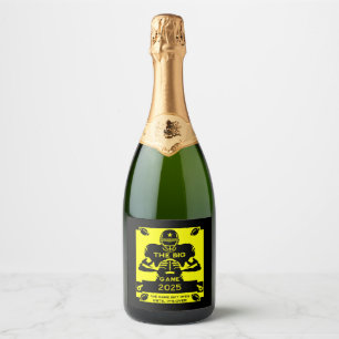 Football The Big Game TV Watch Party Sparkling Wine Label