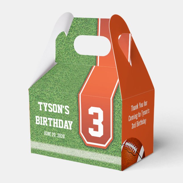 Football Theme Birthday Favour Boxes (Front Side)