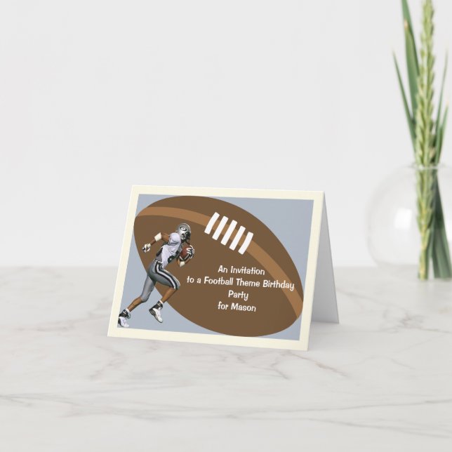 Football Theme Birthday Party Invitation  (Front)