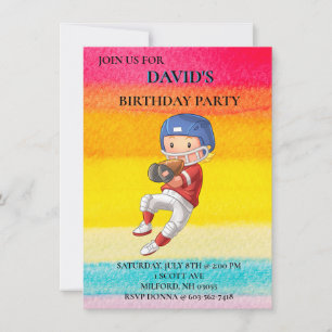 "FOOTBALL" THEME BOYS BIRTHAY INVITATIONS