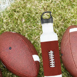 Football Theme Monogram Number Sports Water Bottle<br><div class="desc">Inspired by the great game and the pigskin football, here's a quirky gift for dads that have a gameplan to drink more water. Add his initial and his number (could be his age - or maybe the number of his favourite player) Suitable for all football fans and not just for...</div>