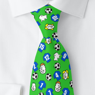 Football Theme with Blue Shirts Tie