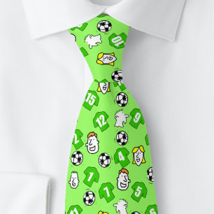 Football Theme with Green Shirts Tie