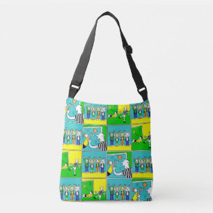 Football Theme with Players and fans Crossbody Bag