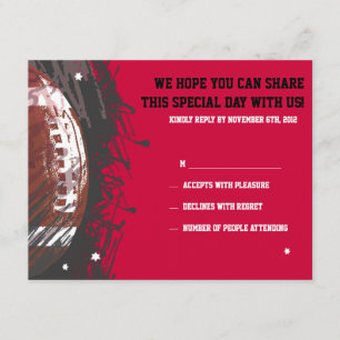 Football Themed Bar Bat Mitzvah Reply Card