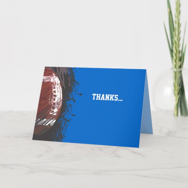 Football Themed Bar Bat Mitzvah Thank You Card (Front)