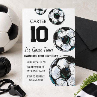 Football-themed birthday invitation