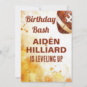 Football Themed Birthday Party Invitation