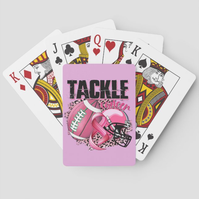 Football-themed Breast Cancer Awareness Playing Cards (Back)