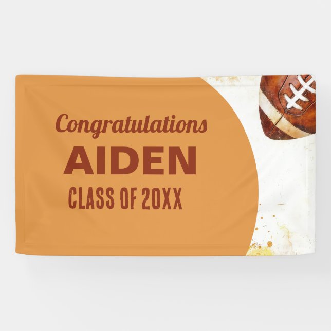 Football Themed Graduation Party  Banner (Horizontal)