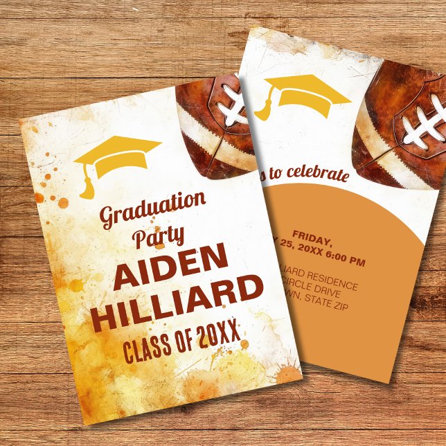 Football Themed Graduation Party  Invitation (Creator Uploaded)