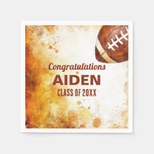 Football Themed Graduation Party Napkin