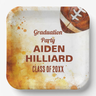 Football Themed Graduation Party  Paper Plate