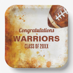 Football Themed Graduation Party  Paper Plate