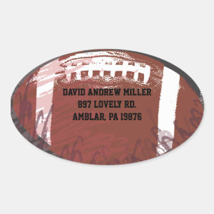 Football Themed Invitation Return Address Sticker