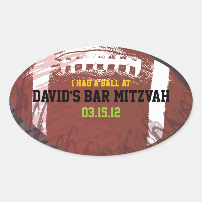 Football Themed Invitation Return Address Sticker (Front)