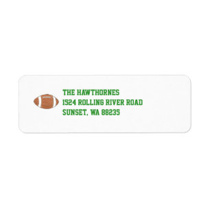 Football themed return address label