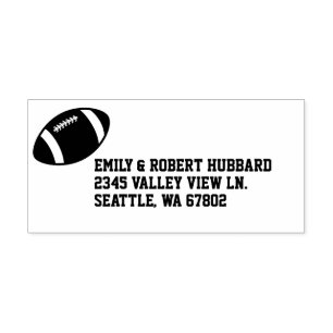 Football Themed Return Address Rubber Stamp