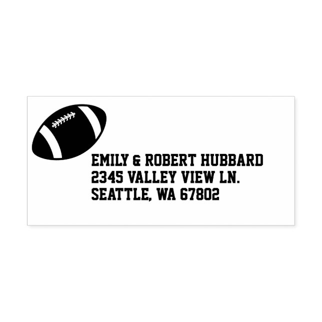 Football Themed Return Address Rubber Stamp (Imprint)