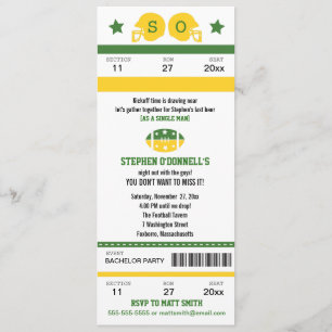 Football Ticket Bachelor Party Invitation
