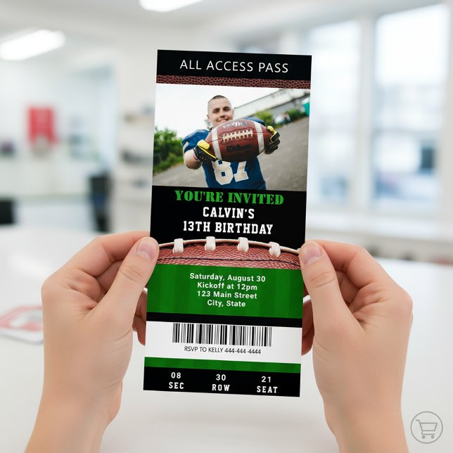 Football Ticket Birthday Invitation  (Creator Uploaded)