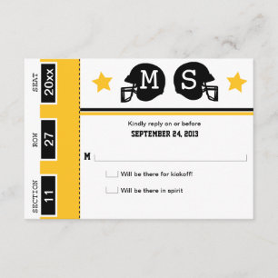 Football Ticket Wedding RSVP Card
