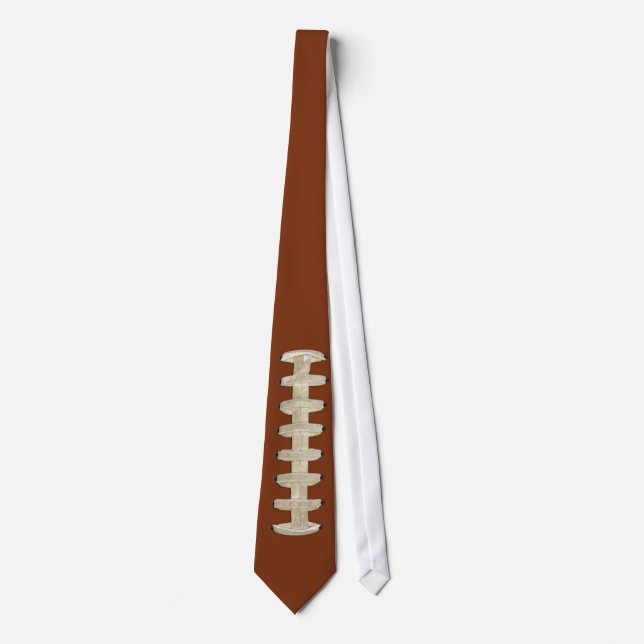 Football Tie, Brown, Laces Tie (Front)