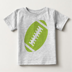 FOOTBALL TODDLER Grey Front Lime Football Baby T-Shirt