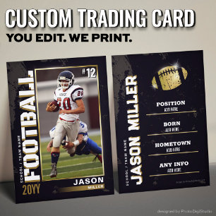 Football Trading Card, Football Player Card Gold