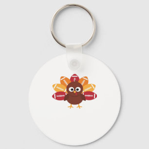 Football Turkey Funny Thanksgiving Oversized T-Shi Key Ring