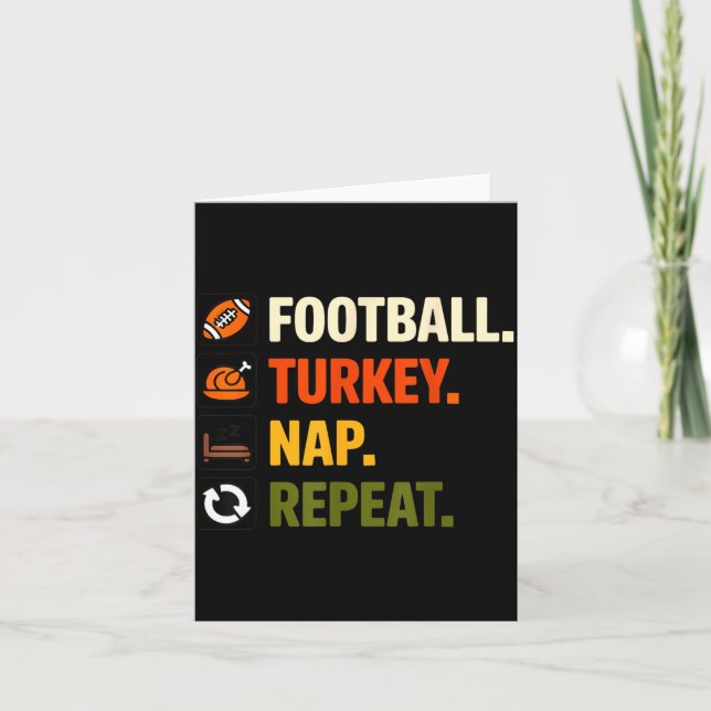 Football Turkey Thanksgiving For Kids Boys Men  Card (Front)
