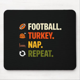 Football Turkey Thanksgiving For Kids Boys Men  Mouse Pad