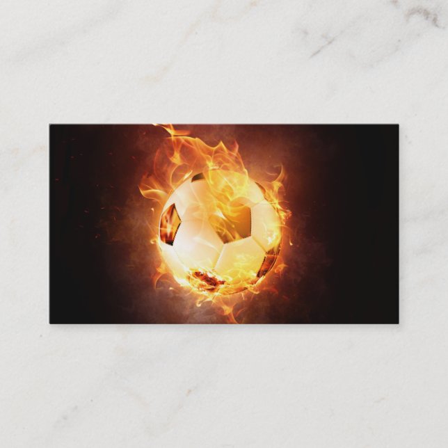 Football under Fire, Ball, Soccer Business Card (Front)