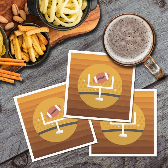 Football Upright Game Day Napkin (Football upright game day cocktail napkins)
