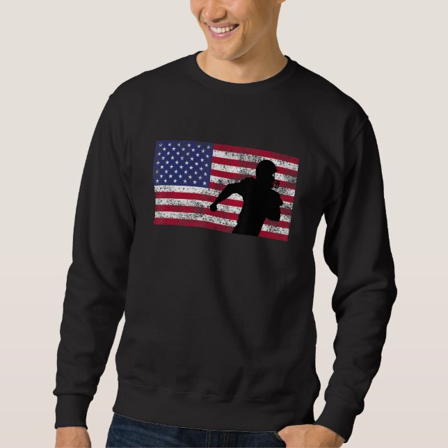 Football Usa Flag Patriotic Sports  American Footb Sweatshirt (Front)
