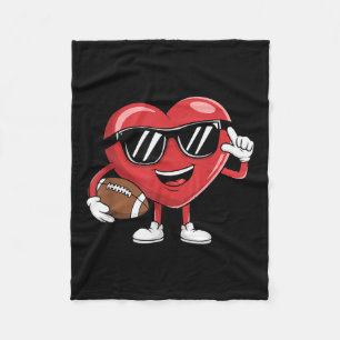 Football Valentines Day Shirt Boys Valentines Hear Fleece Blanket