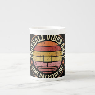 Football Vibes Only Vintage Sports Bone China Mug