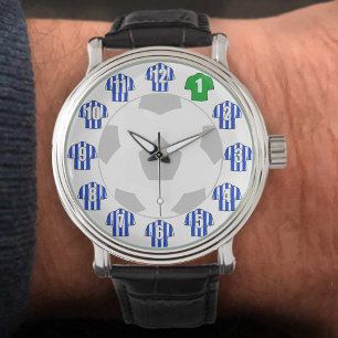 Football Watch - with Blue Striped Shirts