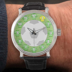 Football Watch - with Green Hoops on Shirts