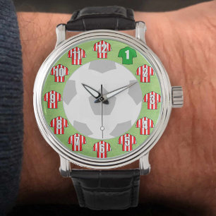 Football Watch - with Red & White Striped Shirts