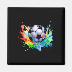 Football Watercolor Soccer Ball Artsy Splash Playe Magnet