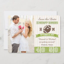 FOOTBALL WEDDING SAVE THE DATE CARD