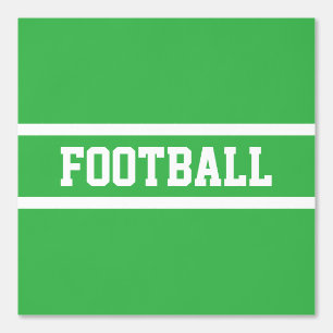 FOOTBALL White Text Racing Stripes On Bright Green Wallpaper